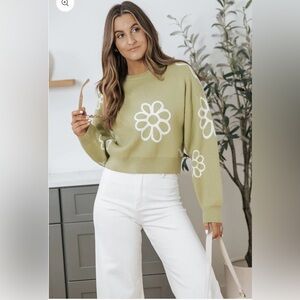 NWT! Boutique sweater. LeLis brand. Green. Size medium.